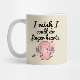 Elephant sighing and wishing they could do finger hearts - Kawaii Mug